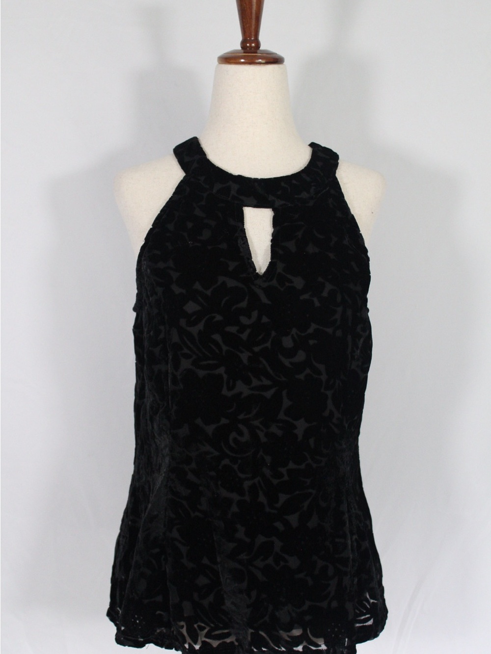 y2k Ultra Pink Black Velvet Burnout Keyhole Top